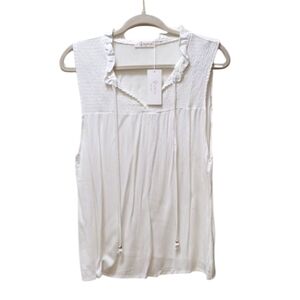 NWT SNOWFLAKE NEW YORK sleeveless White Top Size XL